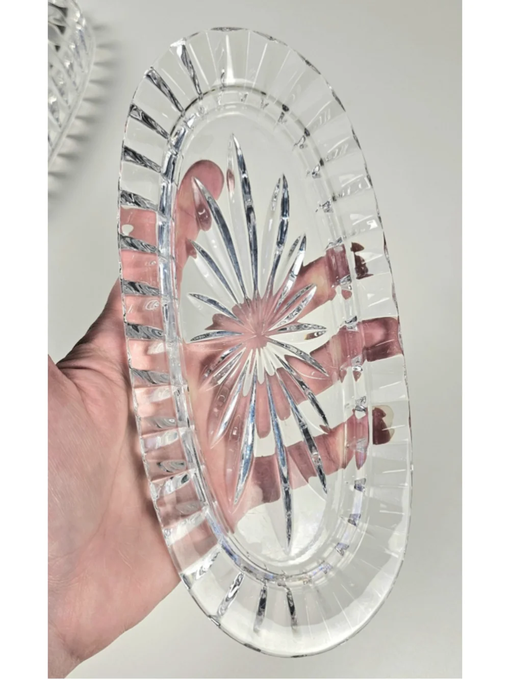 Vintage Mikasa Park Lane Lead Crystal Covered Butter Dish Lid 1/4 Lb Tray 1980s